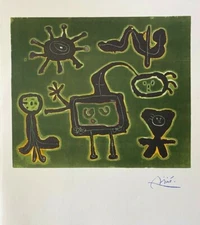 Joan Miro Beautiful Signed 1958 Print from his Graphic Collection 1
