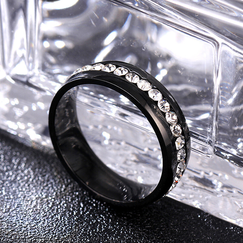 Men's & Women's Black 5mm Stainless Steel Wedding Band Ring - Sizes 5-13, 316L Metal, Simple & Durable
