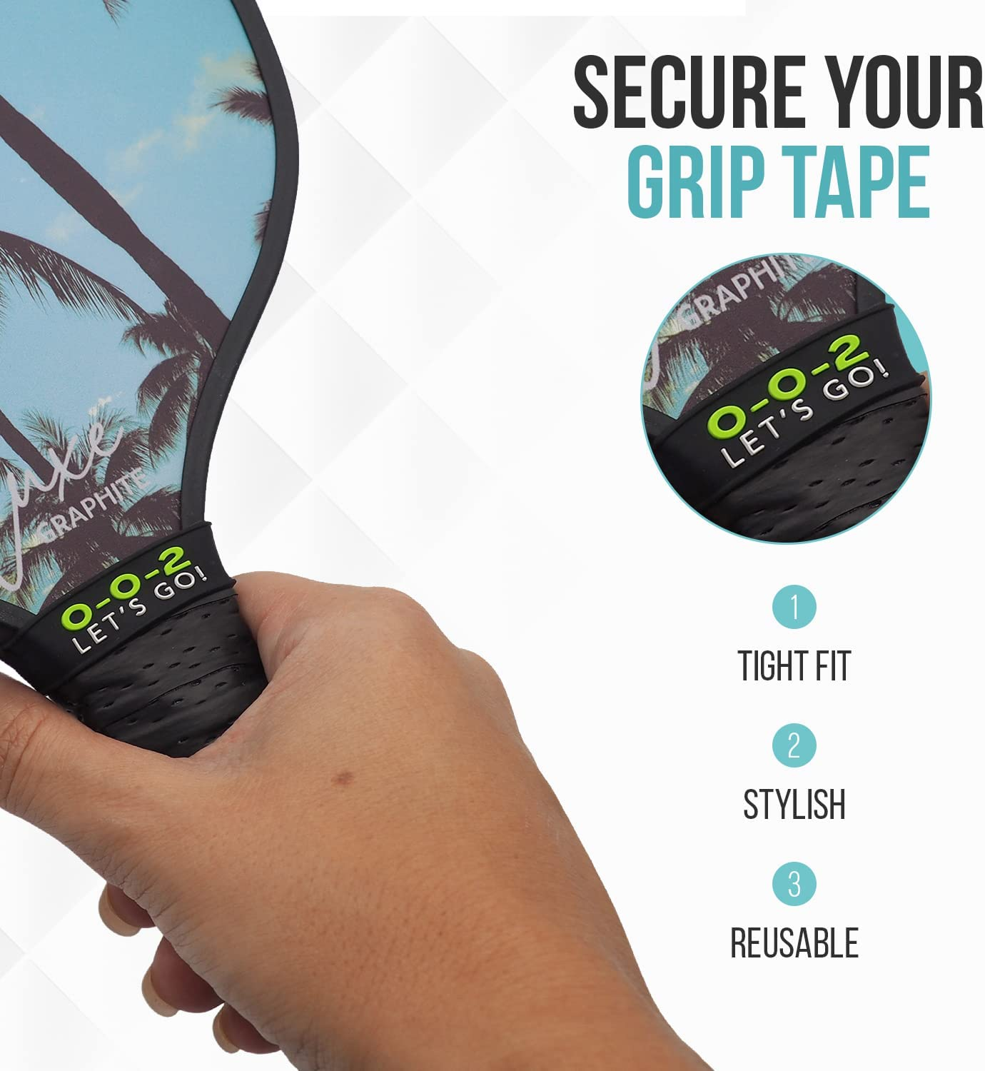 Pickleball Grip Bands Secures Overgrip One Size Fits All Paddle Handles Si eBay