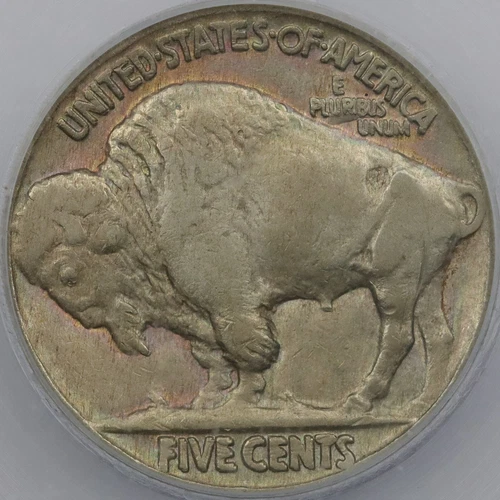 1935 5c Double Die Reverse Buffalo Nickel - ICG AU 50