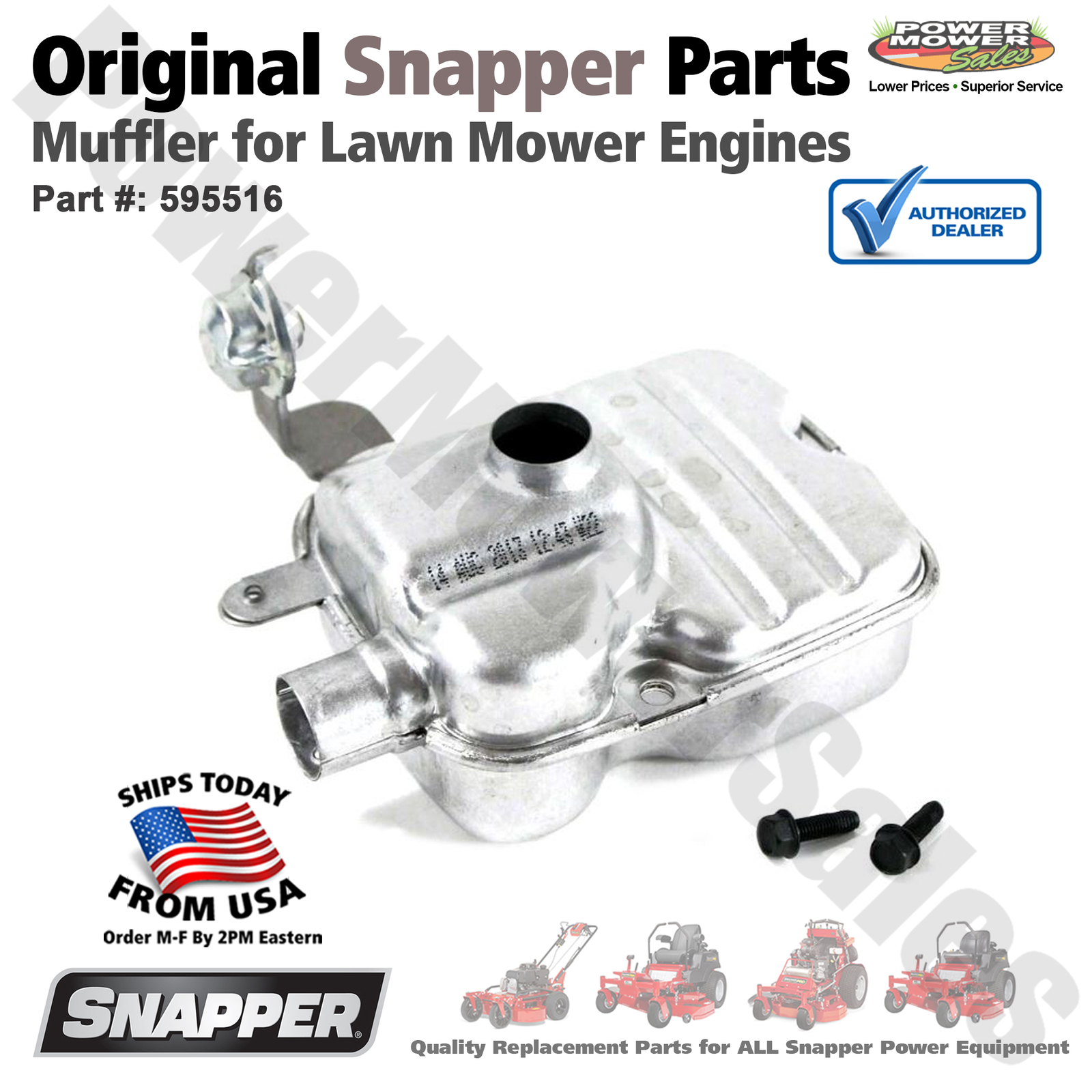 Genuine OEM Snapper Muffler for Lawn Mower Engines / 09P702-0001-B1 ...