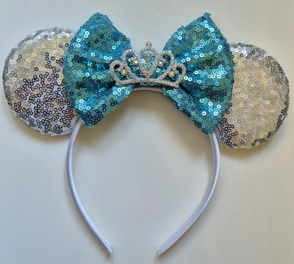 Diadema orejas de ratón corona parques de Disney copo de nieve flores disfraz lazo Foto 2 de 4