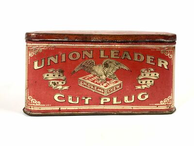 Antique UNION LEADER Cut Plug Tin || EMPTY