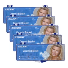 5X AZDENT ortodoncia brackets ceramicos soporte dental 5*5 Roth .022 Ganchos 345