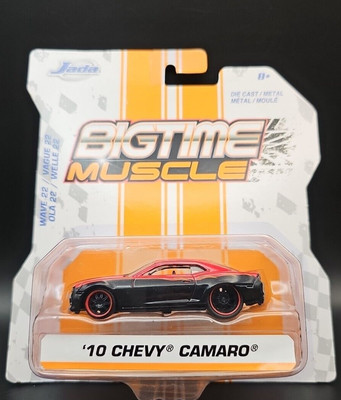 Jada TOYS BIGTIME MUSCLE '10 CHEVY CAMARO RED/BLACK FLAMES ON THE CAR WAVE 22