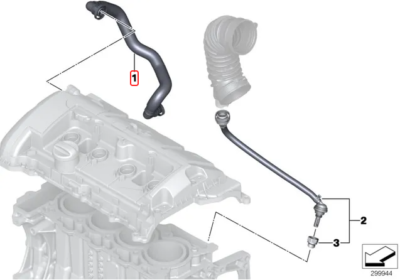 MINI Clubman R55 R56 R57 Crankcase Ventilation Hose 11157555261 