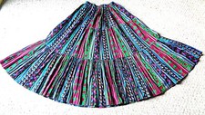 Womens Small Vintage Western 3-Tier LONG Broomstick Skirt Western Prairie COLOR