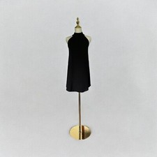 Black Gauzy Halter Neck Dress Sleeveless Textured Keyhole Detail Mini