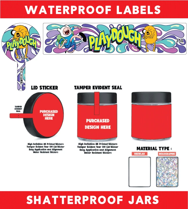 3oz Food Grade Jars & Top - Waterproof Top & Side Label Set - Tamper ( 50pack ) - Image 2 of 4