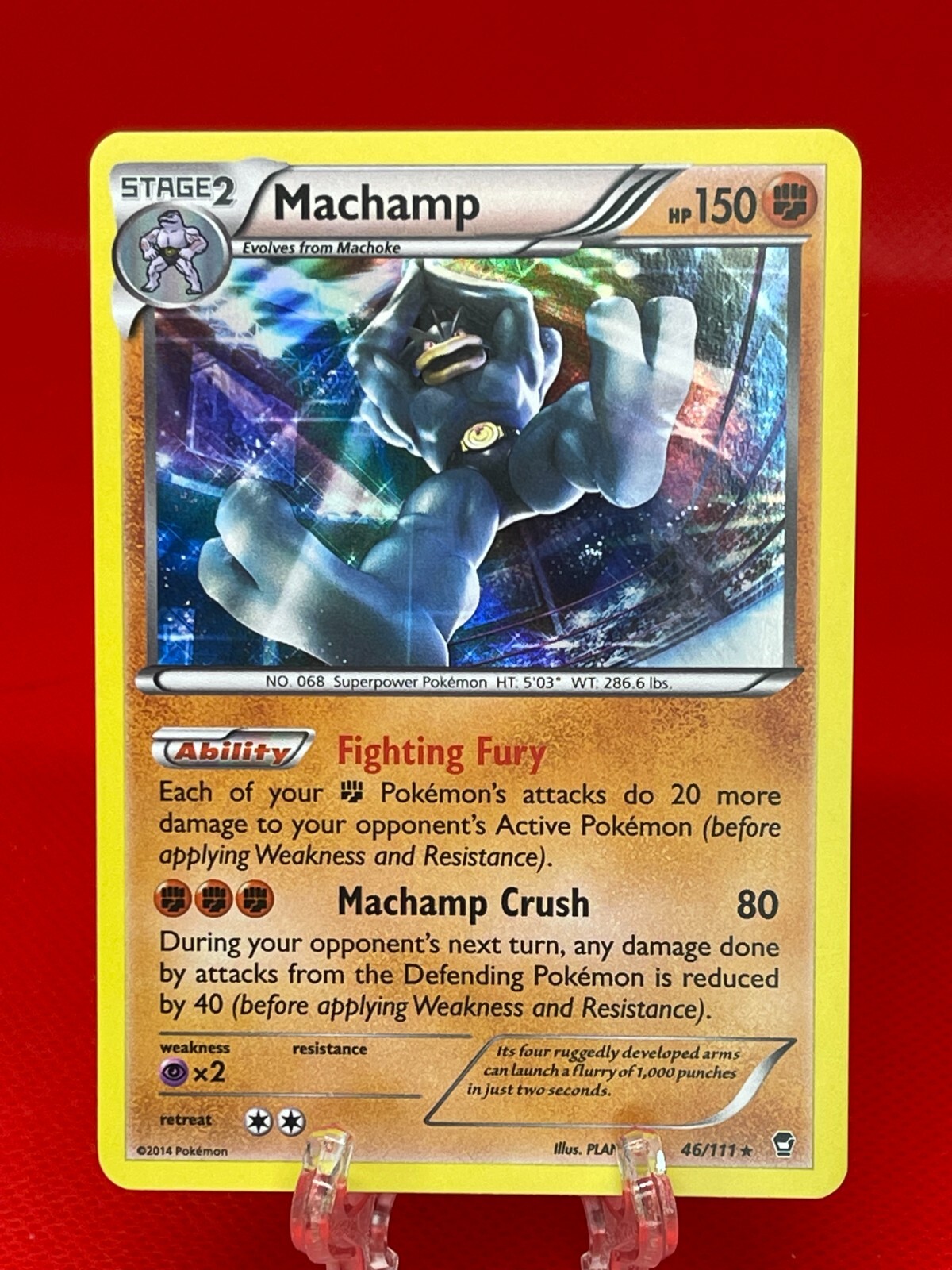 Pokémon TCG Machamp 46/111 Reverse Holo X&Y Furious Fists XY English 2015 LP