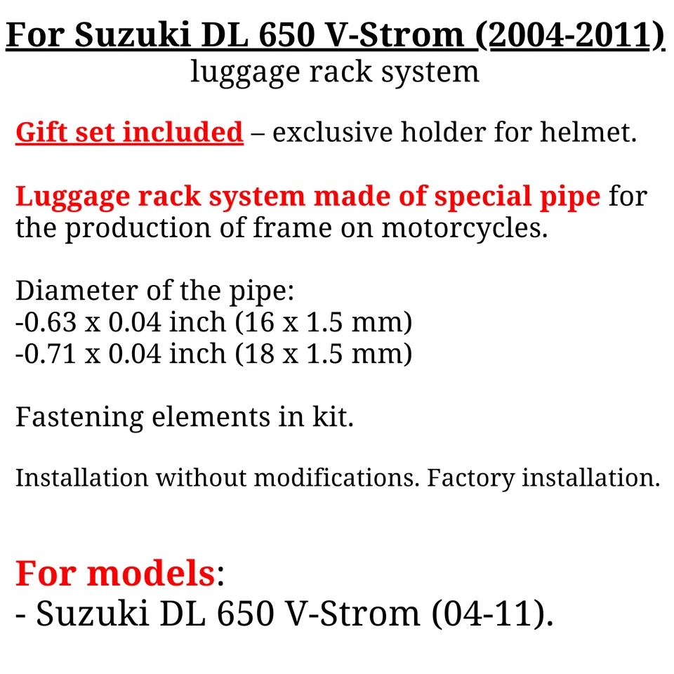 Para Suzuki DL650 V-Strom Sistema Portaequipajes DL 650 Alforjas (04-11), Bonus Foto 3 de 4