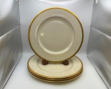 Set of 4 Lenox TUXEDO Gold Mark Dinner Plates