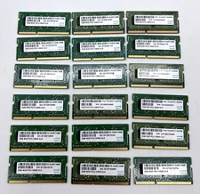 QTY: 18 Apacer 2GB PC3-10600 2Rx8 SO-DIMM RAM Bundle Tested