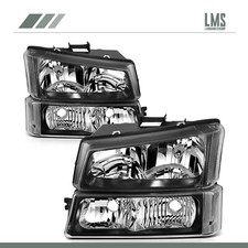For 2003-2006 Chevrolet Silverado Black Housing Headlights Assemblybumper