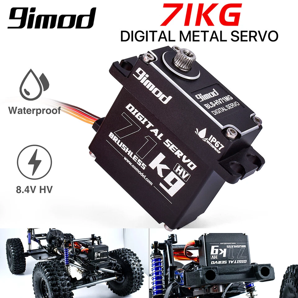 9imod 71KG Brushless High Torque HV Servo for 1/8 1/10 RC Car Boat Robot Traxxas - Image 2 of 4