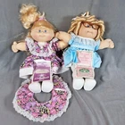 Cabbage Patch kids 2 dolls 10th Anniversary Zora Mae & '86 Cornsilk Elva Joanna