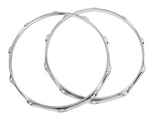 DW TrueHoop 14 Snare Top and Bottom Hoops 10 hole Chrome