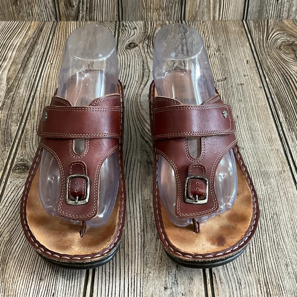 Sandálias tanga feminina Finn Comfort Wichita couro tamanho 39D - 8-8,5 EUA - Imagem 2 de 4