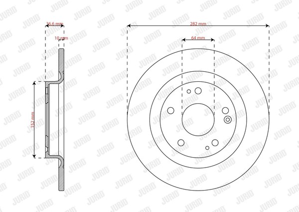 2X Jurid Bremsscheibe Voll Ø282Mm FüR Honda Civic X SchräGheck Fc_ FK Fk_-image