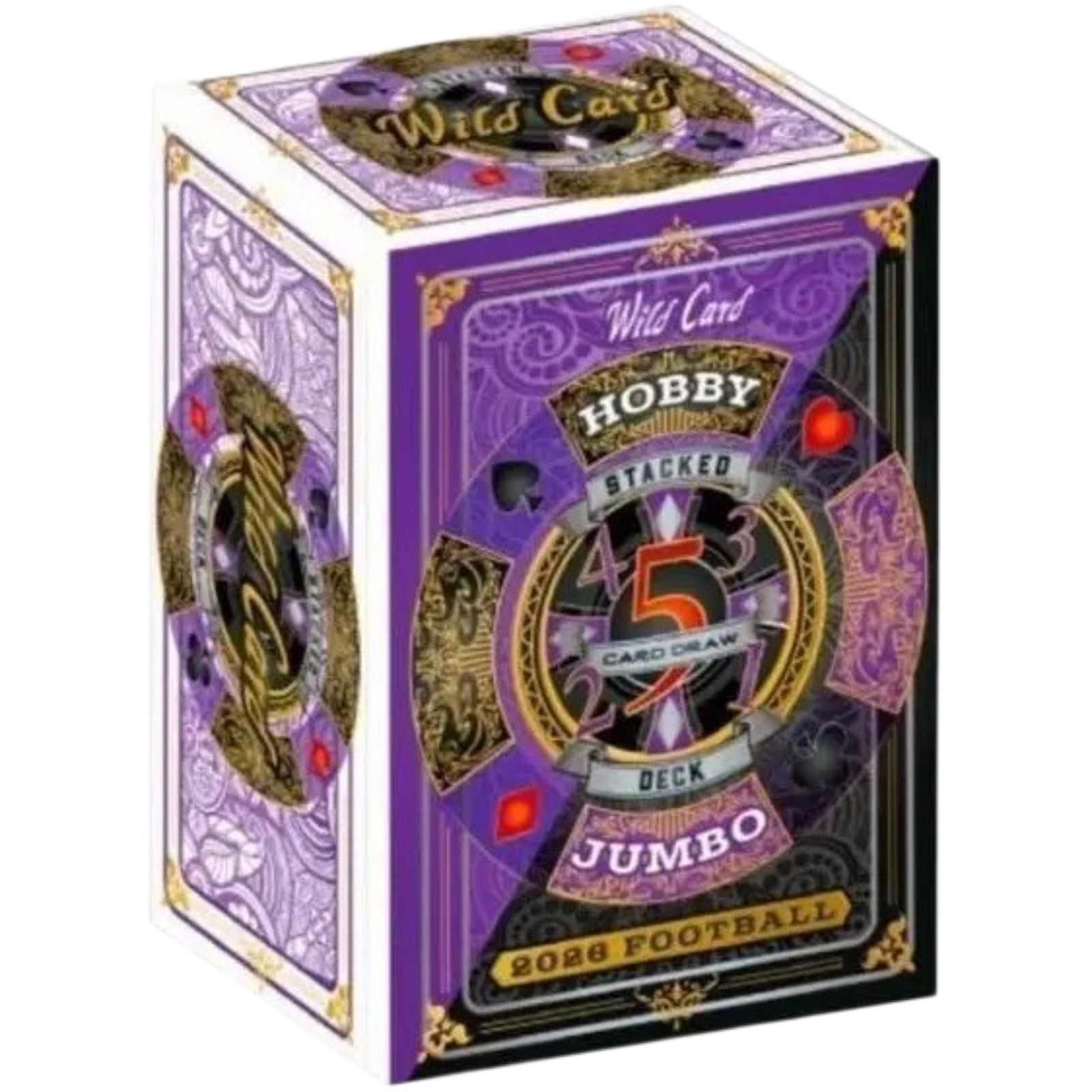 Card Stack Draw Box 2026 Wild Card 5 Card Draw Stacked Deck Football Jumbo Hobby Box New ...
