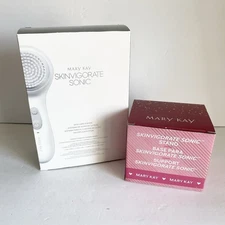 Mary Kay Skinvigorate Sonic Facial Brush System 128064 + Stand 205046 New In Box
