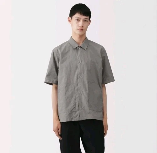 MUJI Labo Nylon Naturally Dyed Shirt Grey M - product listing photo