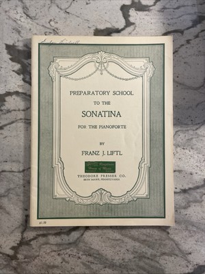 Prep School to the SONATINA for the Pianoforte 1922 Antique Sheet Music Book