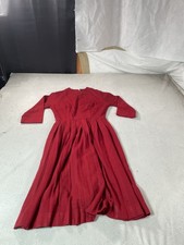 Vintage Mod Dress Womens Small Red Cottagecore Fit Flare 3/4 Sleeve Midi Modest