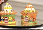 Illuminated Thanksgiving /Fall Cupcake Houses Lot Of 2 by Valerie H248261
