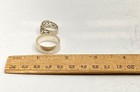 Sterling Silver 925 Jewelry Lot 3 Pcs Filigree Band Rings Hoop Earrings 19.52g — photo 7