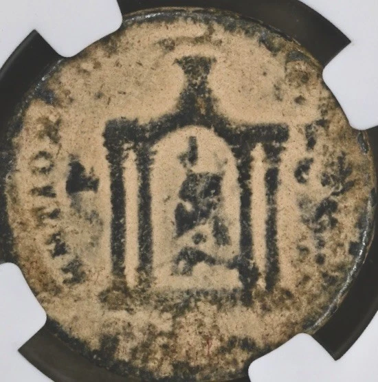 Emperador Volusiano Sestercio NGC Genuino 251AD-253AD Antiguo Templo Romano Antioquía Foto 3 de 4