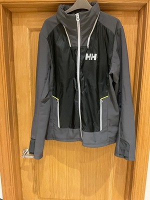 Herren Helly Hansen grau schwarz Shell Jacke - Große L - Fleece gefüttert sehr guter Zustand 4 Lagen