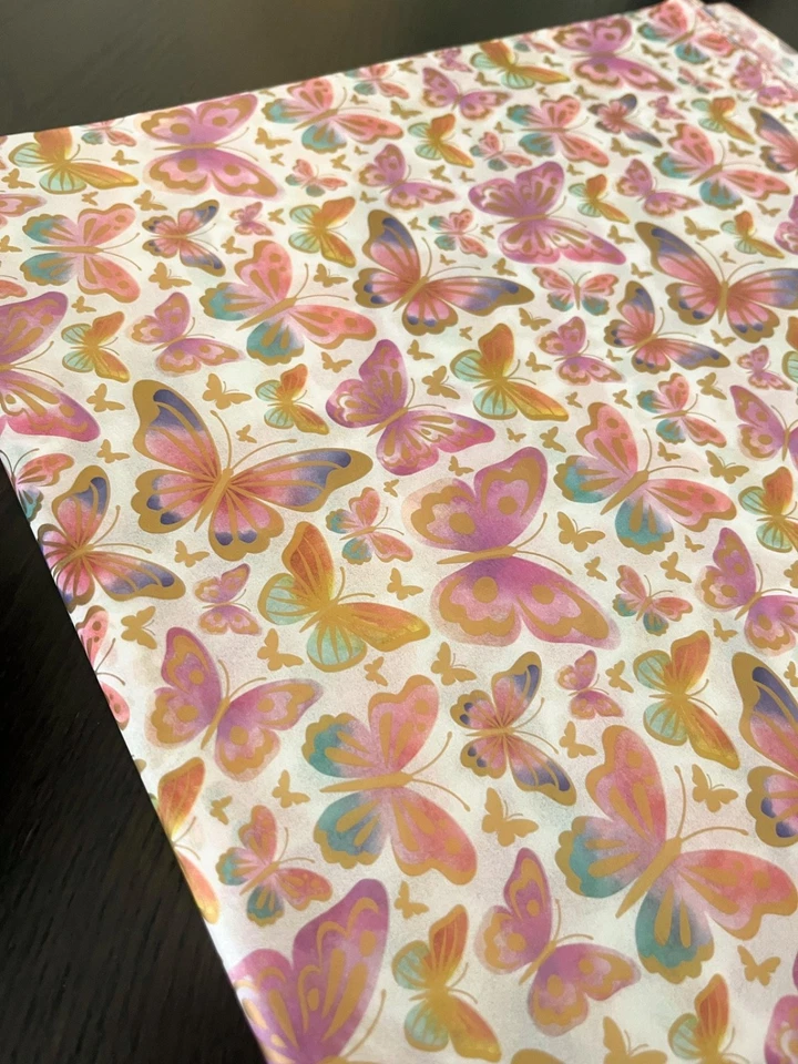BEAUTIFUL BUTTERFLIES Design Tissue Paper Sheets Choose Size & Package Amount - Image 3 of 4