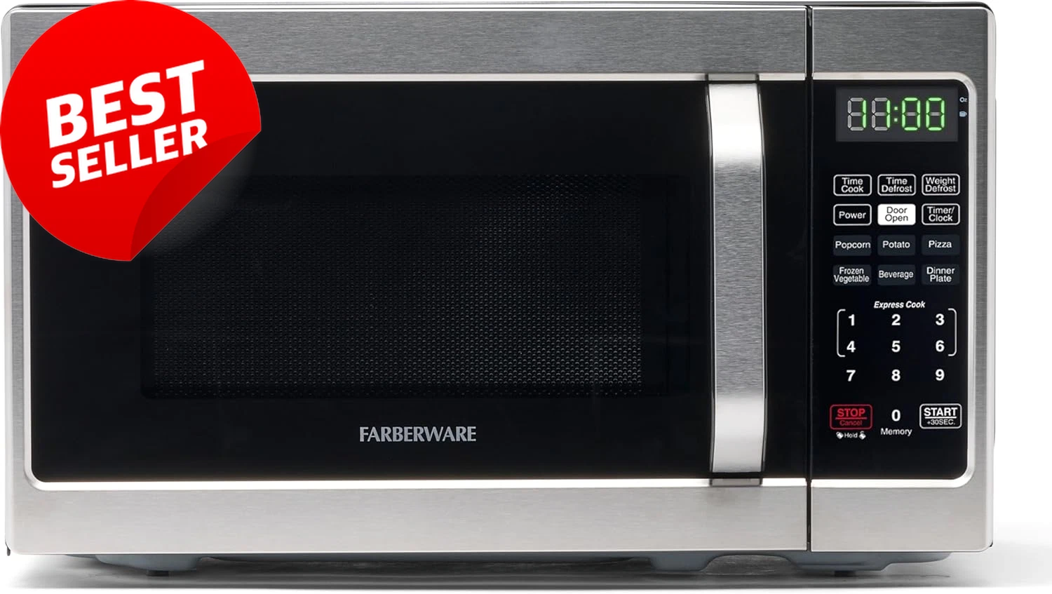 0.7CuFt Microwave Oven 700W Countertop Auto Cook Defrost Stainless