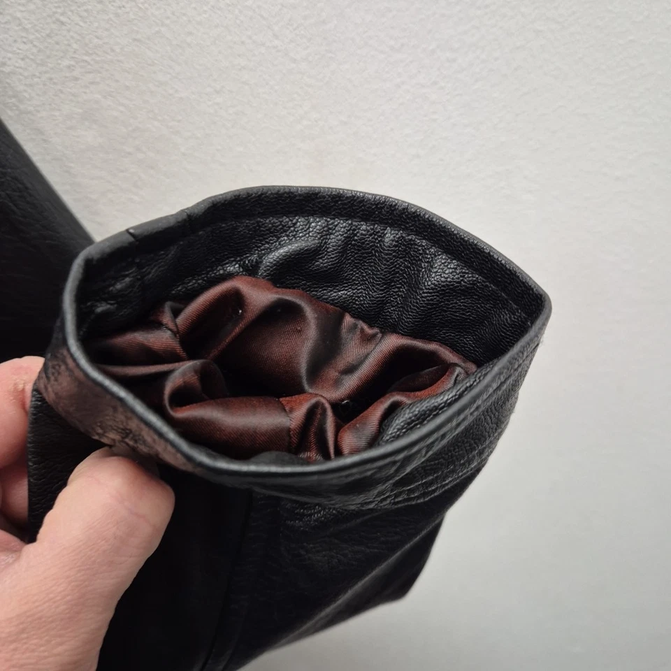 Schott Nyc Black Leather Punk Motorcycle Cafe Racer Short Jacket Size Medium - Image 3 of 4