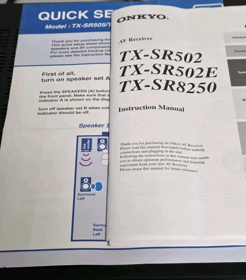 Onkyo TX-SR502 6.1-Channel Surround Sound AV Receiver with Manual - Image 4 of 4