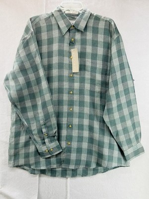 J.J.Farmer Compose Green & White Linen Cotton Mens Long Sleeve Shirt Large NWT