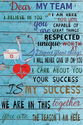 Dear My Team Nurse Tin Sign Nurse Cap Stethoscope Wall Decor for Medical Staff T