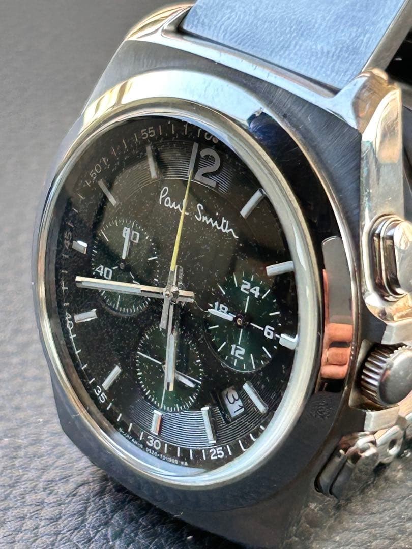 Paul Smith Final Eyes Chronograph Green Dial Quartz Stainless