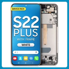 For Samsung S22 Plus 5G LCD with Touch + Frame White Replacement (Service Pack)