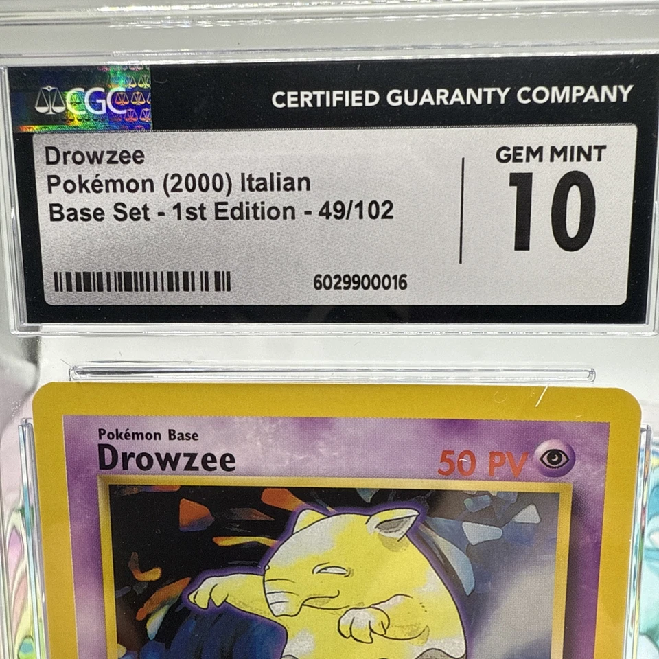 Pokemon Card - Drowzee 1st Edition Italian Base Set 49/102 Common CGC 10 - Image 2 of 4