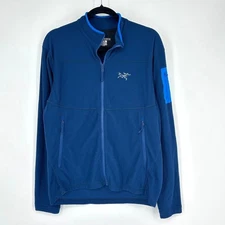 Arc'teryx MENS Delta LT Jacket Sweater Fleece Full Zip Knit Blue Polartec M