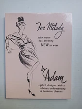 For Milady by Adam 1962 Who Never Has Anything New To Wear USA Gag Novelty Gift
