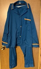 Vtg. 1950-60s L 42-44 Penneys Towncraft 2-piece Blue Pajamas Pjs Set Penn-Prest