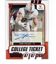 2021 Panini Contenders Draft College Ticket Red #316 Tony Poljan Autogr ID:46848