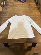 Polo Ralph Lauren Boys White Long Sleeve Crew Neck Shirt Size Medium 10/12