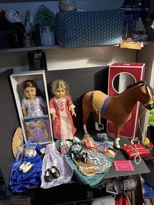 American Girl Felicity & Elizabeth 18'' Doll Playset w/ Horse, Outfits, Accessor 