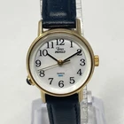 Vtg Timex Easy Reader Watch Women 23mm Gold Tone Indiglo New Battery 7.5" 1996