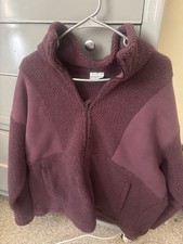 Women's Purple Full Zip Mid-Length Casual Jacket Long Sleeve Outdoor