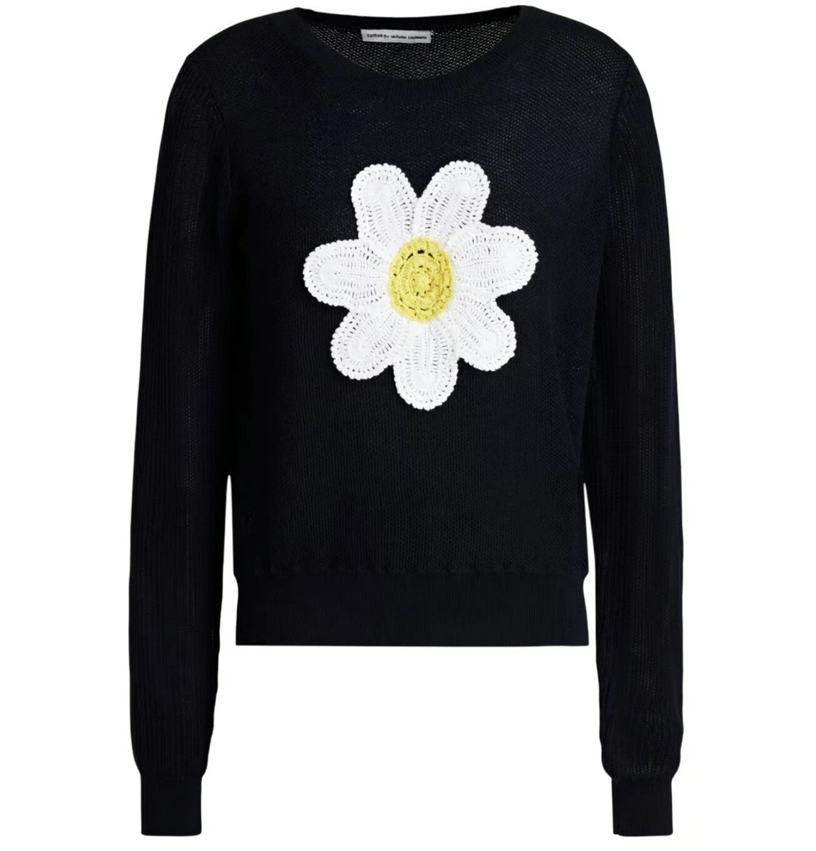 Pull Tunique En Coton By Autumn Cashmere - Taille XS, Bleu Marine, Manches 3/4, Coupe Relaxed